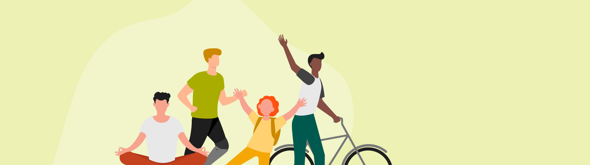 Illustration of men and boys focusing on their health